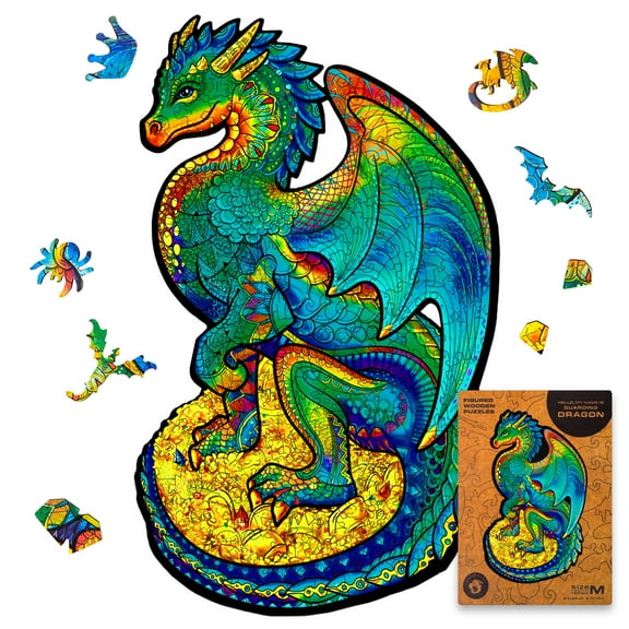 UNIDRAGON Guarding Dragon Wooden Jigsaw Puzzle M 183 Pieces