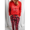 thumbnail image 3 of ABPHQTO Conjunto de pijama de dos piezas con estampado de cuadros rojos de Santa Baby para mujer, 3 of 5