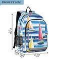 thumbnail image 2 of FORMRS Unisex School Backpack 17" Student Travel Bag with Laptop Compartment, Green Sailboats, 2 of 7
