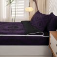 thumbnail image 5 of Homewish Boho Hipple Skull Zipper Full Size Comforter Sets with Fitted Sheet and 2 Pillowcases,Vintage Purple Damask Zipper Bedding Set,Halloween Gothic Bed Set,Black Reversible,4pcs, 5 of 8