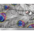thumbnail image 3 of Soimoi Cotton Duck Fabric Peacock Feather Printed Craft Fabric by the Yard 42 Inch Wide, 3 of 3