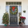 thumbnail image 2 of VINGLI 60 Inch Pre-lit Outdoor Christmas Wreath, Large Christmas Wreath with Lights 220 LED and 600 PVC Branches for Garage, Green Wreath w/Bow, Pine Cones, Ornaments, Remote Control, Timer (Plug-in), 2 of 7