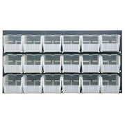 Quantum Storage QLP-3619HC-230-18CL 36 x 19 in. Louvered Panel with 18 Clear Bins