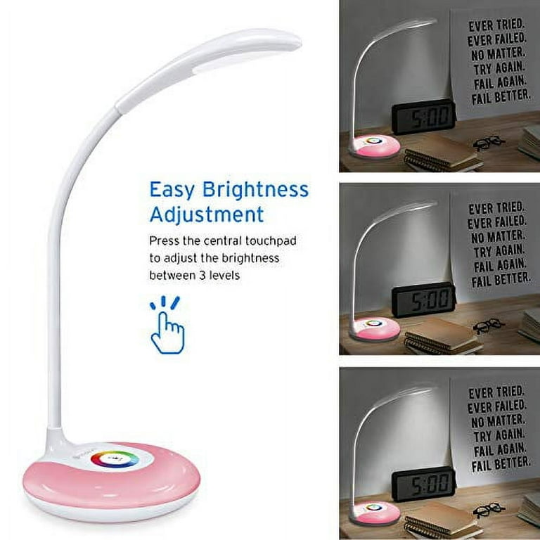 Etekcity Wireless Rechargeable Color LED Desk Lamp Eye-Caring Table