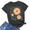 thumbnail image 1 of TSADFHJI T-Shirts pour Femmes Coupe Ample T-Shirt d'Été Décontracté Imprimé à Manches Courtes Col Rond Gris, 1 of 3