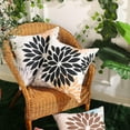 thumbnail image 3 of Black Brown Outdoor Pillow Covers 20x20 Inch Set of 2 White Gray Flower Throw Pillows Farmhouse Outdoor Modern Floral Polyester Square Cushion Case Decor for Patio Funiture Garden 002B20, 3 of 6