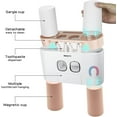 thumbnail image 5 of Toothbrush Holder Wall Mounted, Multi-Functional Toothbrush and Toothpaste Dispenser for Bathroom, with 5 Toothbrush Slots, 2 Toothpaste Squeezers and 4 Cups(Pink), 5 of 8