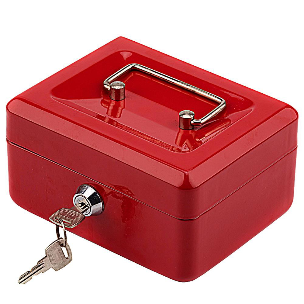 Zimtown Cash Box with Money Tray Small Safe Lock Box with