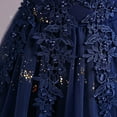 thumbnail image 5 of IBTOM CASTLE Kids Girls Long Communion Princess Dresses Flower Pageant Party Wedding Floor Length Dance Evening Gowns 13-14 Years Navy Blue, 5 of 8