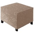 thumbnail image 7 of Eurhowing Square Ottoman Covers, Non-Slip Stretchable Jacquard Ottoman Slipcover, Pet Hair Resistant Furniture Protector for Folding Storage Stool, Beige, XL, 7 of 7