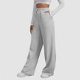 thumbnail image 2 of cfhntfmh Womens Fall Winter Sweatpants Baggy Drawstring Wide Leg Lounge Pants Plus Size Fall Joggers with Pockets, 2 of 6