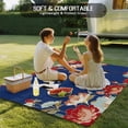 thumbnail image 4 of Blue Crane Outdoor Rug for Patio/Deck/Porch, Non-Slip Large Area Rug 4 x 6 Ft, Vintage Red Teal Spring Floral Botanical Indoor Outdoor Rugs Washable Area Rugs, Reversible Camping Rug Carpet Runner, 4 of 8