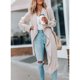 thumbnail image 1 of Abrigo de mujer, gabardina de mujer, chaqueta larga abierta por delante para mujer, gabardina de mujer, elegante y moderna, 1 of 7