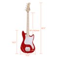 thumbnail image 5 of Tcbosik 4 String Electric Base for Beginner Starter Complete Kit, with Bag, Strap, Plectrum, Spanner Tool and Connecting Wire, Red, 5 of 11