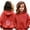 Red, variant on Bnwani Kids Hoodies Girls Crew Neck Long Sleeve Pockets Short Sweatshirt Letter Graphic Printed Tops Pullover