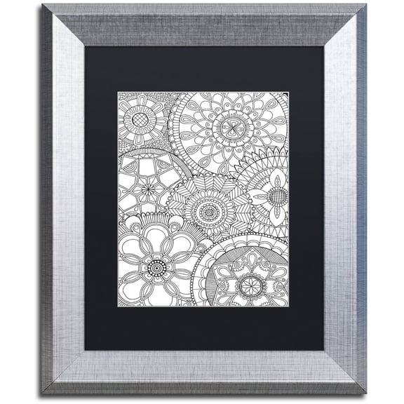 Trademark Fine Art "Family Mandalas" Canvas Art by Hello Angel, Black Matte, Silver Frame