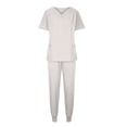 thumbnail image 5 of 2 Piece Outfits Summer,Scrubs for Women Set V Neck Scrubs Top Eelastic Waisted Jogger Scrub Pants Medical Nursing Uniforms with Pocket, 5 of 5