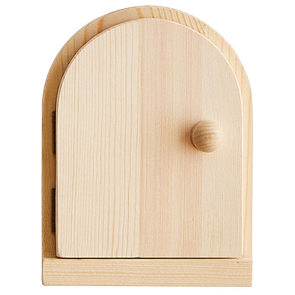 Wooden Light Switch Cover With Door, Arched Fairy Door Electrical Outlet Protector, Decorative Wall Plate Cover, Solid Wood Conceal Power Socket Frame, Rustic Wall Mount Switch Plate Hideaway Cover