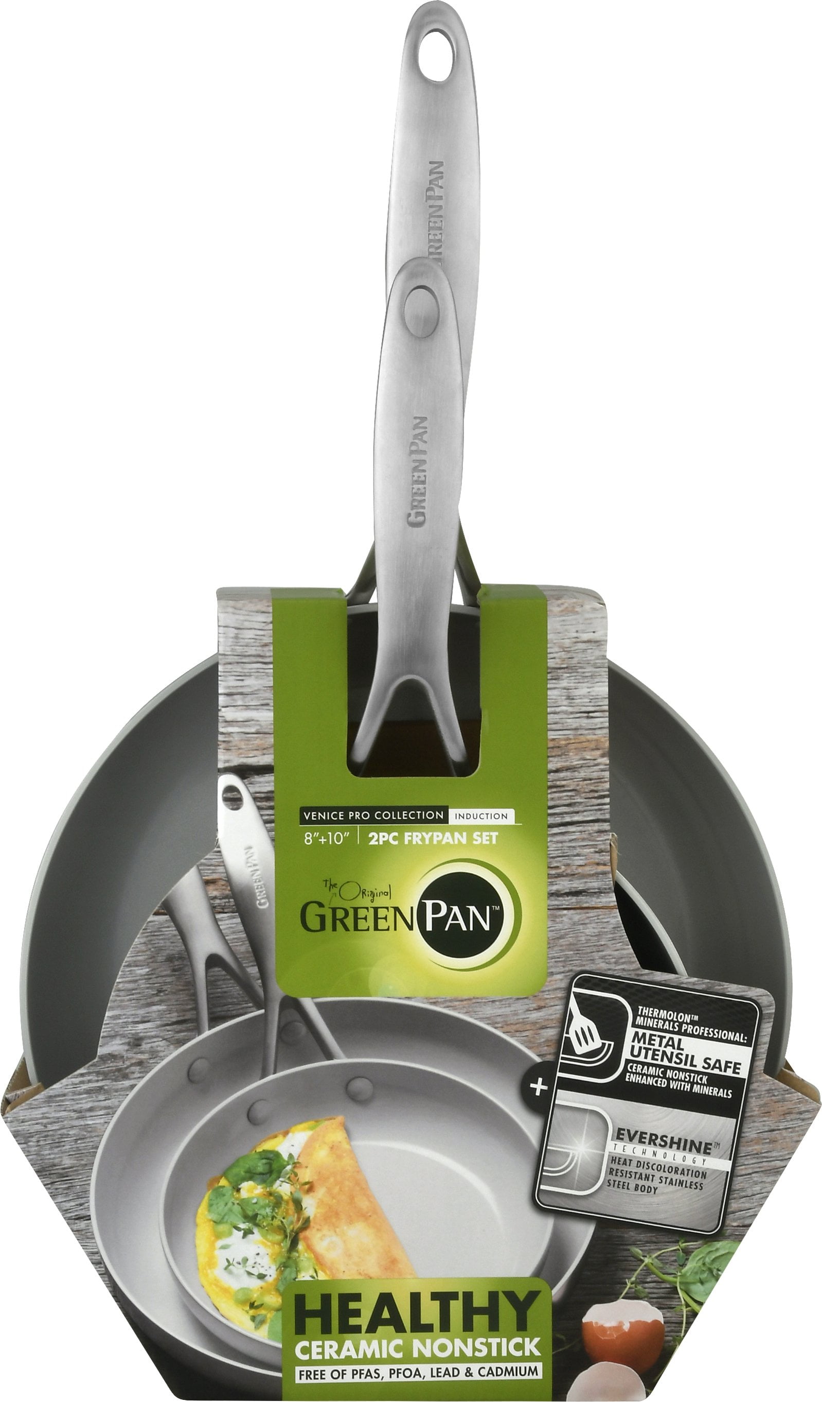 26 cm Non Stick Grey Toxin Free Ceramic Pan Induction /& Oven Safe Cookware GreenPan Frying Pan