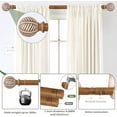 thumbnail image 2 of Wood Boho Curtain Rods for Windows:Wooden Farmhouse Decorative Curtain Rod for Bedroom Living Room,Heavy Duty Adjustable Rustic Bamboo Drapery Rods with Imitation Wood Grain Finials,Brown 18-45", 2 of 8