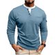 thumbnail image 2 of pstuiky camisas de manga larga para hombre, Cárdigan informal de dos piezas con cuello en V falso, botones y mangas largas con bolsillos para hombre tops de invierno para hombre xxl, 2 of 8