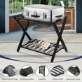 thumbnail image 3 of Semiocthome Wood Folding Luggage Rack with Shelf, Espresso Finish, 3 of 7