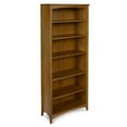 thumbnail image 5 of Camaflexi 72” Shaker Style 6-Shelf Wooden Bookcase Closed Back Storage Shelf, Brown, 5 of 5