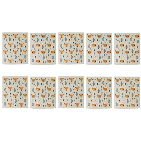 

Thinsont Pack of 10 Dishcloth Microfiber Cleaning Cloth Home Accessories Dining Tool High Efficiency Kitchen Supplies Dish Towels Fox
