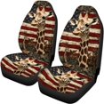 thumbnail image 5 of Pzuqiu American Flag Giraffe Easy to Install Car Seat Covers Set, Full Set Breathable Fit for Truck, 5 of 10
