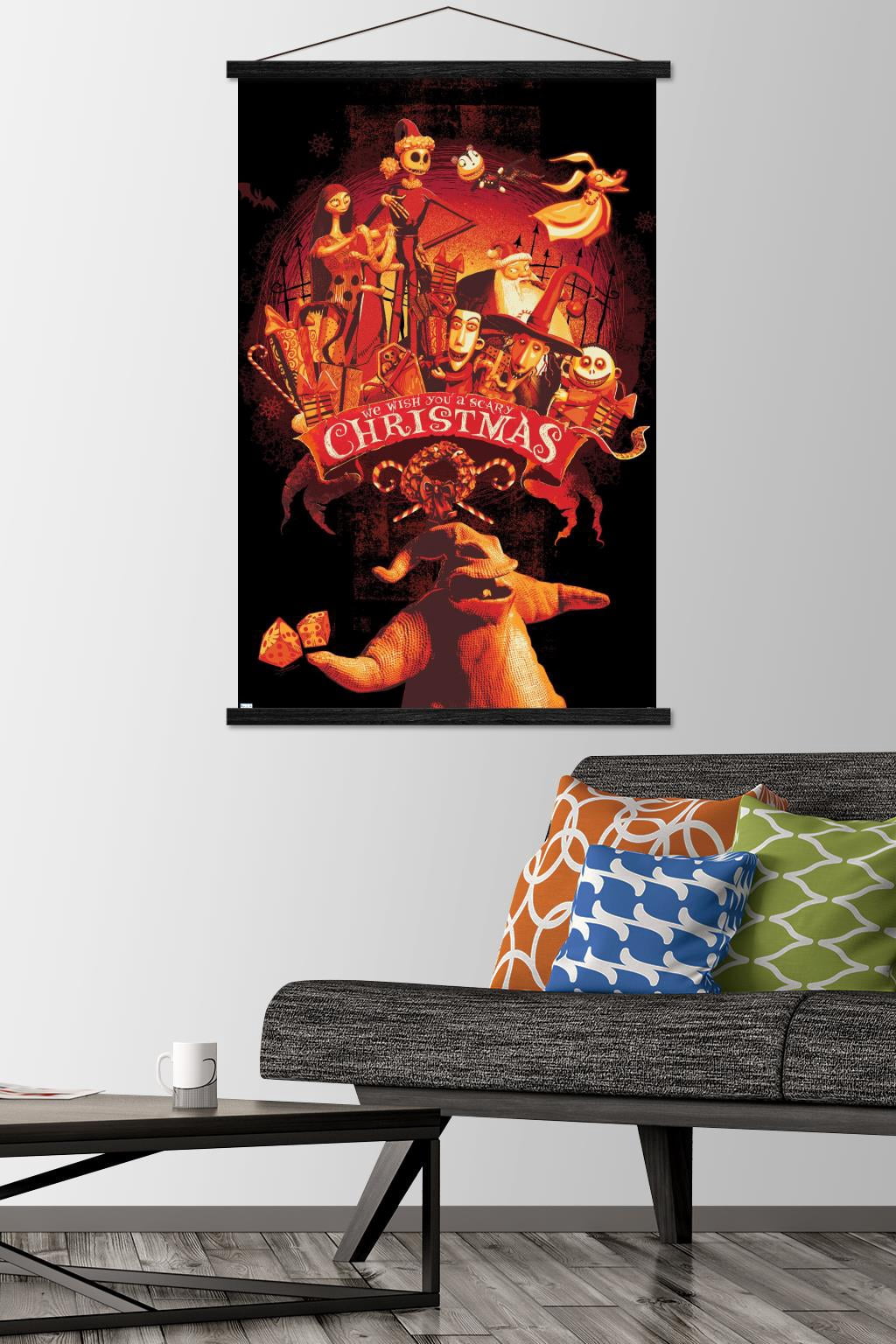 Disney Tim Burton's The Nightmare Before Christmas - Red Group Wall Poster with Magnetic Frame, 22.375" x 34"