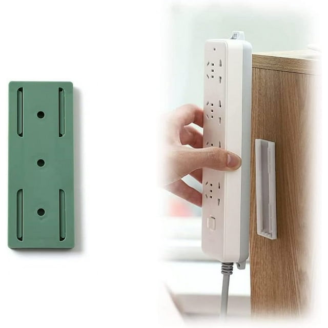 HUGFEGWE Self-Adhesive Desktop Socket Fixer, 2023 New Self Adhesive Power Strip Holder, Desktop mountable Plug-in Socket Fixer Bracket Stand, Cable Management Punch Free Surge Protector CJ25311-232