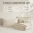 thumbnail image 4 of DHOLE Twin Size 5-Piece Bed in a Bag Comforter Set – Boho Tufted Shabby Chic Bedding, Ultra Soft Microfiber All-Season Vintage Farmhouse Duvet Cover Set with Pillow Shams - Beige, 4 of 12