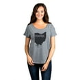 thumbnail image 2 of Thread Tank Home Roots State Ohio OH Women's Relaxed Slouchy Dolman T-Shirt Tee Heather Grey Small, 2 of 4