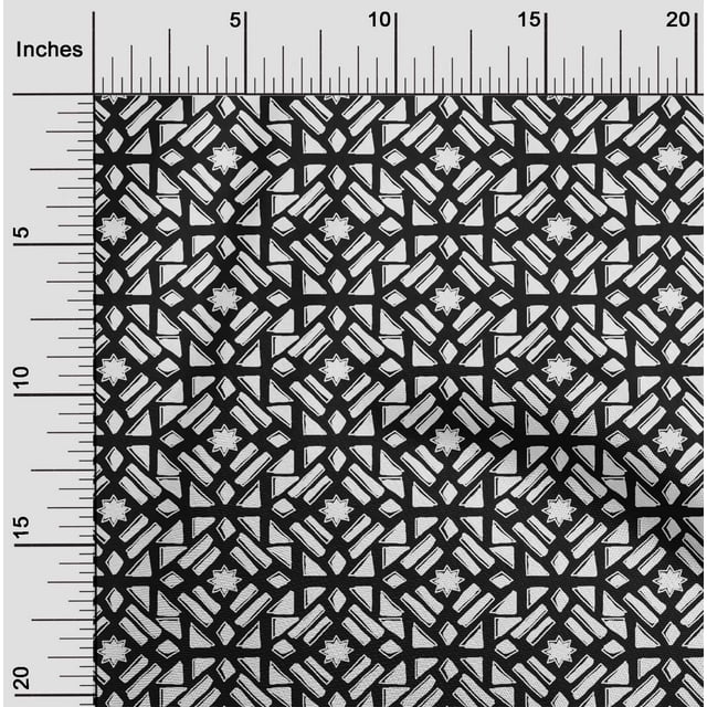 oneOone Tissu en Viscose Chiffon Imprimé Géométrique par Yard 42 Pouces de Large