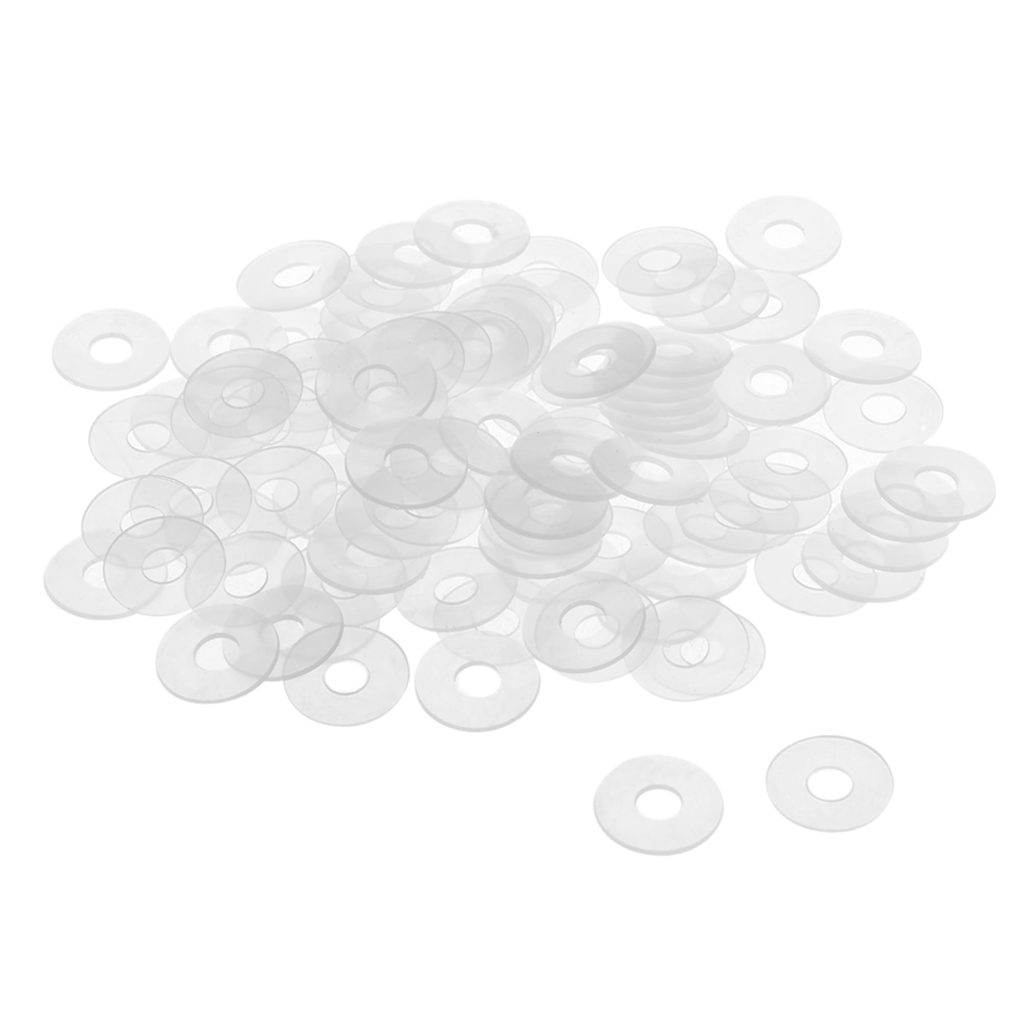 Nylon Flat Washers for M8 Screw Bolt 11mm OD 2mm Thick Clear 100PCS 