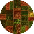 thumbnail image 1 of Ahgly Company Indoor Round Oriental Yellow Modern Area Rugs, 7' Round, 1 of 4