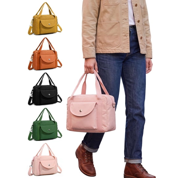 Deago Women's Nylon Tote Bag Casual Shoulder Crossbody Bags Handbags Multi Pocket Lightweight Top Handle Satchel Purse