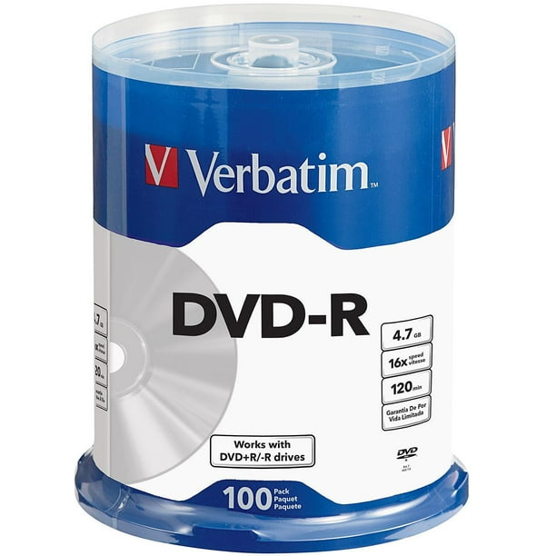 Verbatim Dvd R 4 7gb 1min Dvd R Spindle 100 Pack Verbatim Dvd R 4 7gb 1min Dvd R Spindle 100 Pack Walmart Com Walmart Com