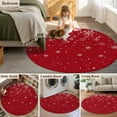 thumbnail image 6 of Red Christmas Snowflake Round Area Rug 5 FT, Non Slip Bedroom Area Rug, Winter Snowflake Xmas Washable Soft Circular Carpet Non-Shedding Floor Mat for Kitchen Dining Room Foyer Balcony Dorm, 6 of 9