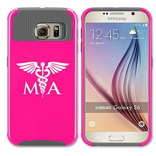 For Samsung Galaxy S6 Shockproof Impact Hard Soft Case Cover Ma Medical Assistant Hot Pink Gray Walmart Com Walmart Com