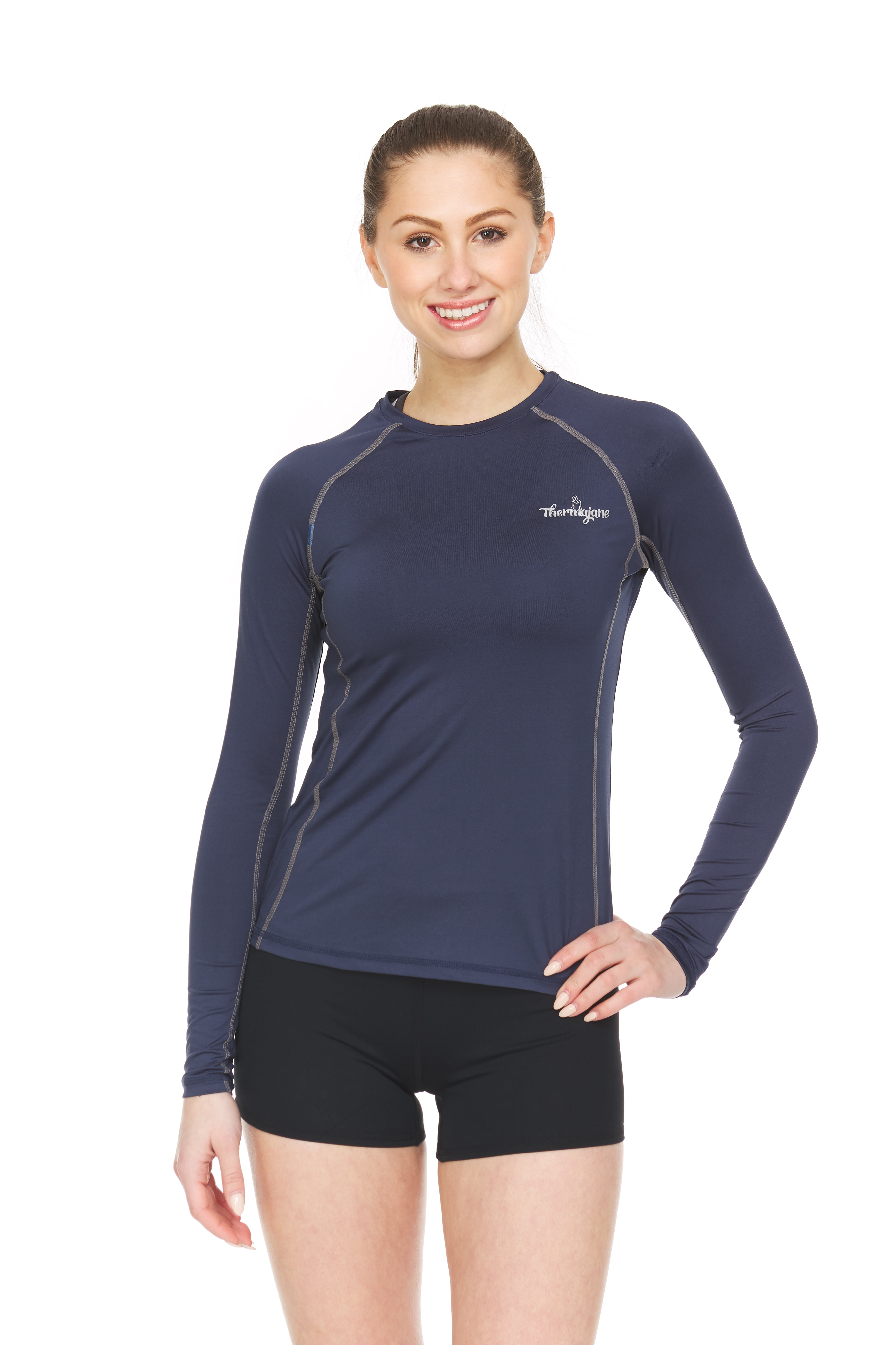 Navy long sleeve running top Clearance