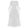 thumbnail image 4 of Women Casual Plus Size Cold Shoulder Dress Solid Color Lace Butterfly Sleeve Halloween Gothic Dress, 4 of 5