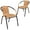 Beige, variant on Emma + Oliver Indoor/Outdoor Stacking Rattan Restaurant Patio Chairs, Set of 2, Gray