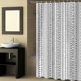 thumbnail image 2 of Fabric Shower Curtain, Boho Black Polka Dot Striped Geometric Farmhouse Style Bathroom Curtain with 12 Hooks Waterproof No Bad Odor Machine Washable Bath Curtains for Bathroom, Spa Room, 72"x84", 2 of 6