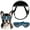 Blue, variant on UOSIA Dog Helmet and Sunglasses Set for Small to Medium Dogs, Foldable Pet Goggles,M,Black