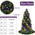 thumbnail image 3 of Mardi Gras Lip Prints Christmas Tree Skirt, 48 Inches Lace-up Glitter Hearts Beads Feather New Orleans Carnival Tree Skirt, Celebration Holiday Party Indoor Decoration Home Decor, 3 of 6