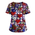 thumbnail image 4 of Valentine's Day Womens Scrub Top V Neck Cute Heart Printed Scrub Tops Valentine's Day Scrubs Tops Working Nurse Uniforms with Pockets, 4 of 4
