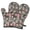 Pioneer Flower Floral-3, variant on Pioneer Flower Floral Print Pattern Oven Mitt 2-Pack Set, Heat Resistant Kitchen Gloves, 7.7" X 12"