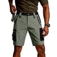 thumbnail image 2 of Dwellite Cargo Short for Men 2026 Outdoor Durable Hiking Shorts Summer Stretch Waist Knee Length Short with Zipper Pockets Green 3XL, 2 of 9