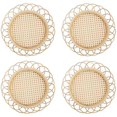 thumbnail image 1 of Posavasos de ratán hechos a mano para decoración de habitación, posavasos bohemios para decoración de sala de estar, posavasos de bambú para decoración de ratán, 1 of 5